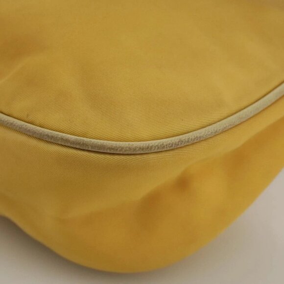 PRADA Shoulder Bag Nylon Leather Yellow Gold Auth 102786 - Picture 5 of 16